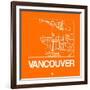 Orange Map of Vancouver-NaxArt-Framed Art Print