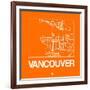 Orange Map of Vancouver-NaxArt-Framed Art Print