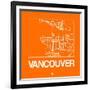 Orange Map of Vancouver-NaxArt-Framed Art Print