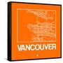 Orange Map of Vancouver-NaxArt-Framed Stretched Canvas