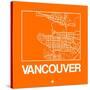 Orange Map of Vancouver-NaxArt-Stretched Canvas