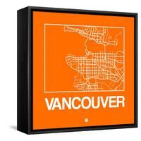 Orange Map of Vancouver-NaxArt-Framed Stretched Canvas