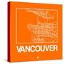 Orange Map of Vancouver-NaxArt-Stretched Canvas