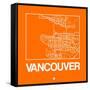 Orange Map of Vancouver-NaxArt-Framed Stretched Canvas