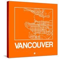 Orange Map of Vancouver-NaxArt-Stretched Canvas