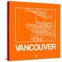 Orange Map of Vancouver-NaxArt-Stretched Canvas