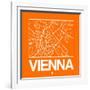 Orange Map of Vienna-NaxArt-Framed Art Print