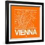 Orange Map of Vienna-NaxArt-Framed Art Print