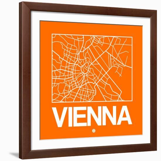 Orange Map of Vienna-NaxArt-Framed Art Print