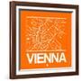 Orange Map of Vienna-NaxArt-Framed Art Print