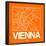 Orange Map of Vienna-NaxArt-Framed Art Print