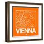 Orange Map of Vienna-NaxArt-Framed Art Print