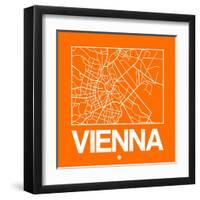 Orange Map of Vienna-NaxArt-Framed Art Print