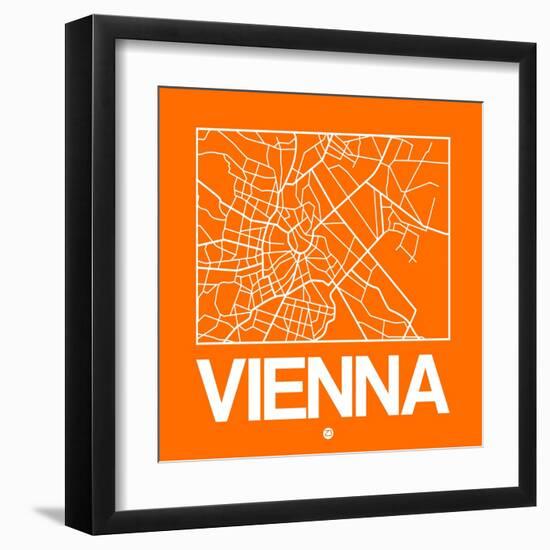 Orange Map of Vienna-NaxArt-Framed Art Print