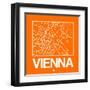 Orange Map of Vienna-NaxArt-Framed Art Print