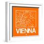 Orange Map of Vienna-NaxArt-Framed Art Print