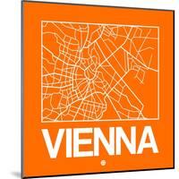 Orange Map of Vienna-NaxArt-Mounted Art Print