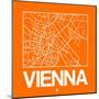 Orange Map of Vienna-NaxArt-Mounted Art Print