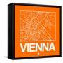 Orange Map of Vienna-NaxArt-Framed Stretched Canvas