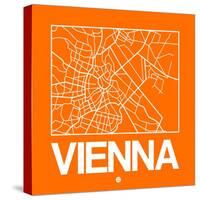 Orange Map of Vienna-NaxArt-Stretched Canvas