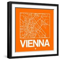 Orange Map of Vienna-NaxArt-Framed Art Print