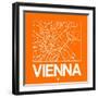 Orange Map of Vienna-NaxArt-Framed Art Print