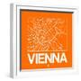 Orange Map of Vienna-NaxArt-Framed Art Print