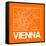 Orange Map of Vienna-NaxArt-Framed Stretched Canvas