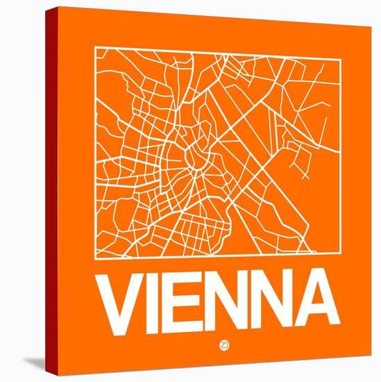 Orange Map of Vienna-NaxArt-Stretched Canvas