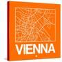 Orange Map of Vienna-NaxArt-Stretched Canvas