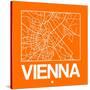 Orange Map of Vienna-NaxArt-Stretched Canvas