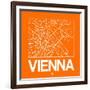 Orange Map of Vienna-NaxArt-Framed Art Print