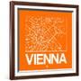 Orange Map of Vienna-NaxArt-Framed Art Print