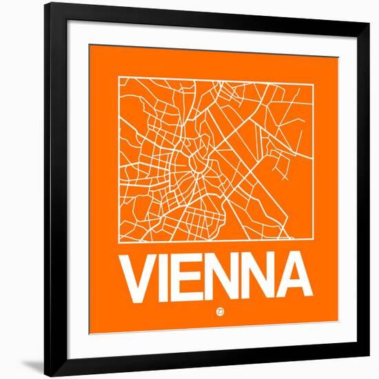 Orange Map of Vienna-NaxArt-Framed Art Print