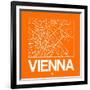 Orange Map of Vienna-NaxArt-Framed Art Print