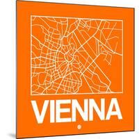 Orange Map of Vienna-NaxArt-Mounted Art Print