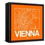 Orange Map of Vienna-NaxArt-Framed Stretched Canvas