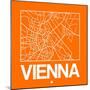 Orange Map of Vienna-NaxArt-Mounted Art Print