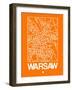 Orange Map of Warsaw-NaxArt-Framed Art Print