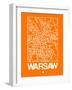 Orange Map of Warsaw-NaxArt-Framed Art Print