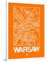 Orange Map of Warsaw-NaxArt-Framed Art Print