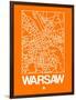 Orange Map of Warsaw-NaxArt-Framed Art Print