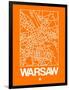 Orange Map of Warsaw-NaxArt-Framed Art Print