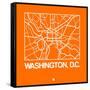 Orange Map of Washington, D.C.-NaxArt-Framed Stretched Canvas