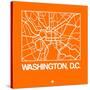 Orange Map of Washington, D.C.-NaxArt-Stretched Canvas