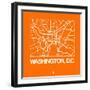 Orange Map of Washington, D.C.-NaxArt-Framed Art Print