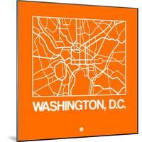 Orange Map of Washington, D.C.-NaxArt-Mounted Art Print
