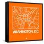 Orange Map of Washington, D.C.-NaxArt-Framed Stretched Canvas