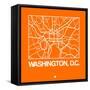 Orange Map of Washington, D.C.-NaxArt-Framed Stretched Canvas