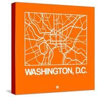 Orange Map of Washington, D.C.-NaxArt-Stretched Canvas